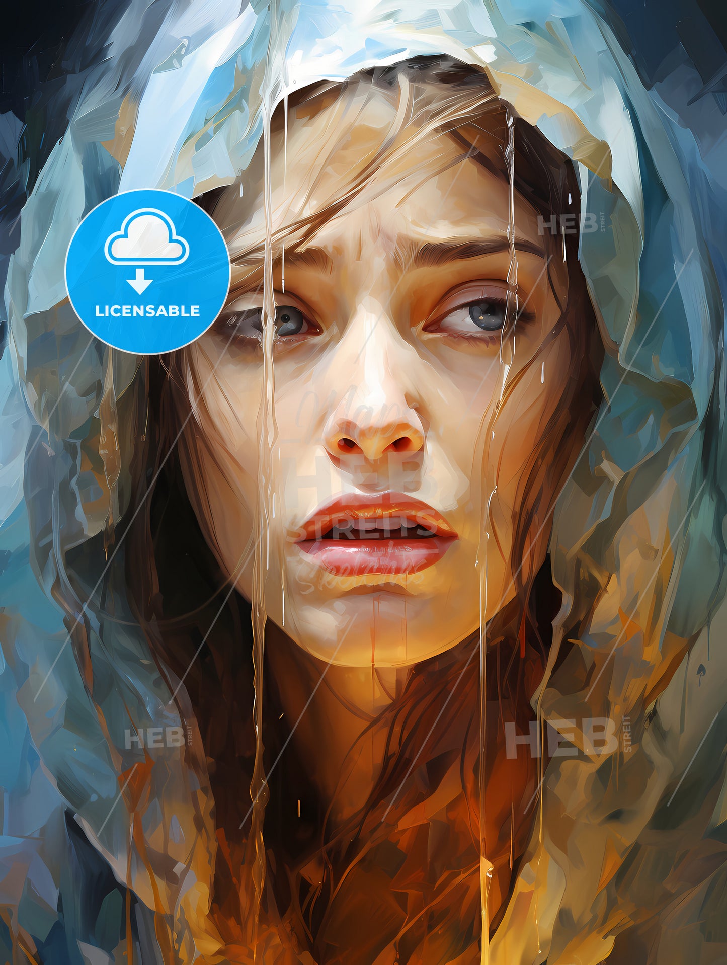 Closeup shot of a female wearing a biblical robe