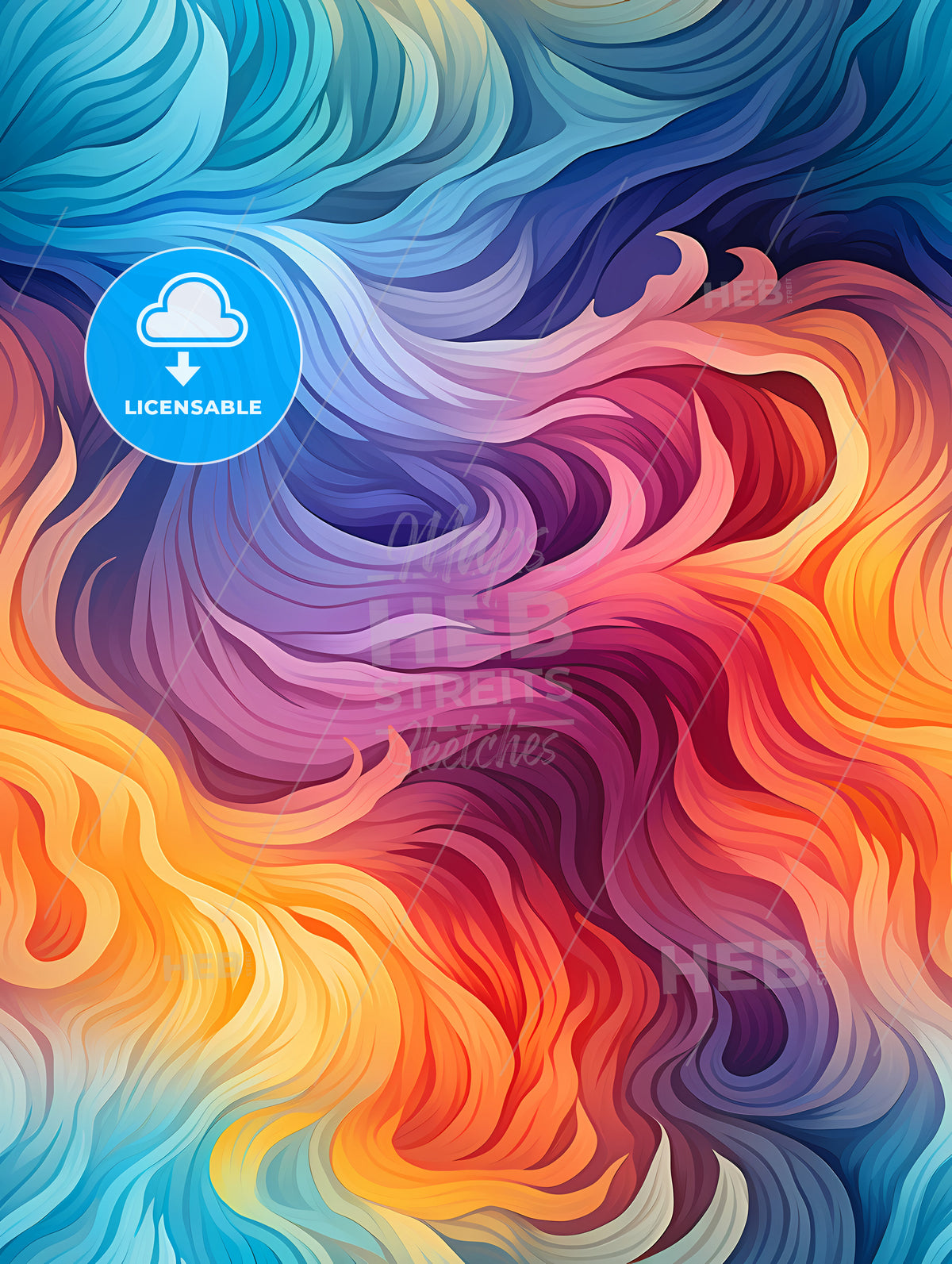 Colorful geometric seamless repetitive curvy waves