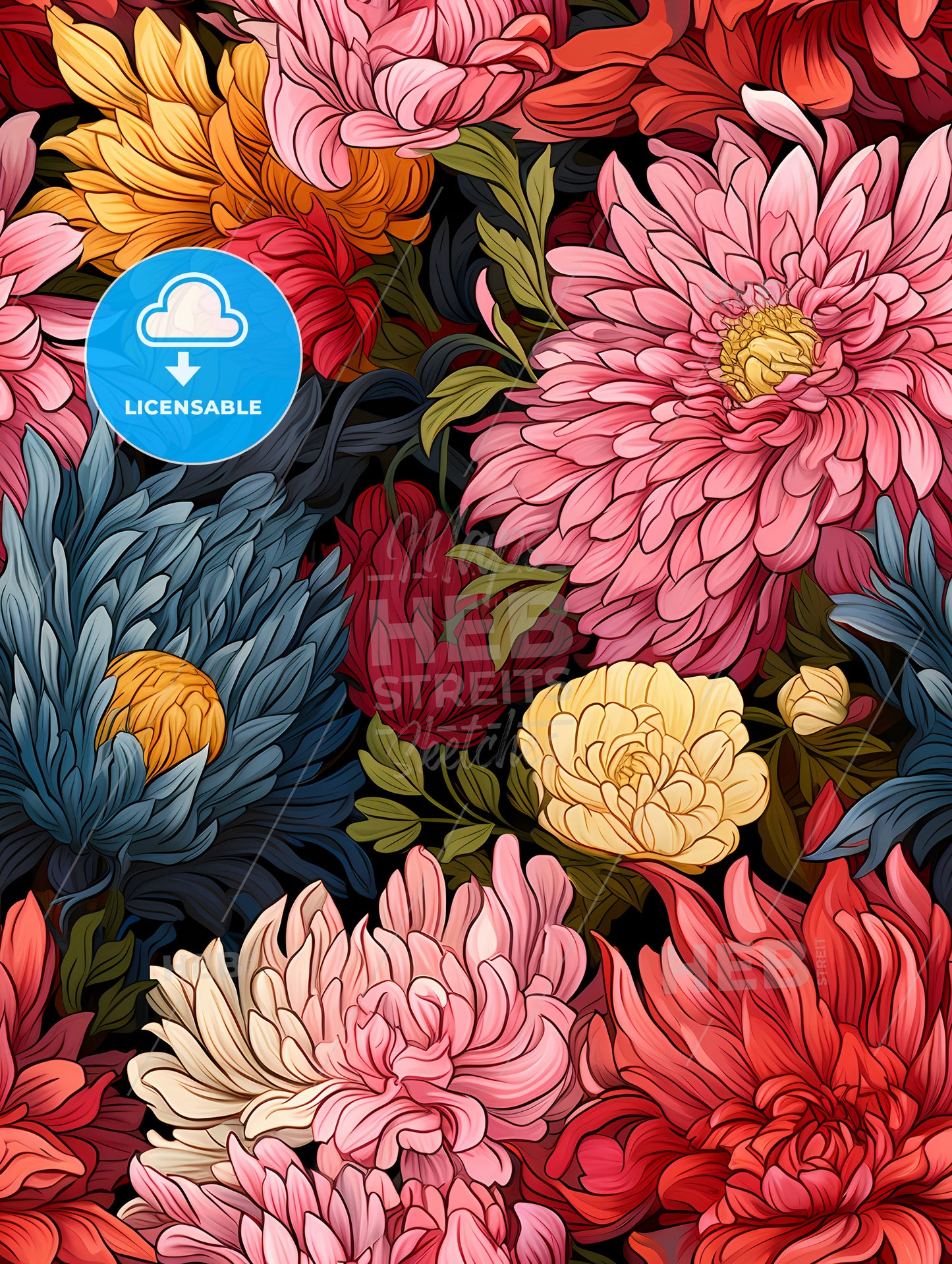 Cute simple flowers seamless pattern background