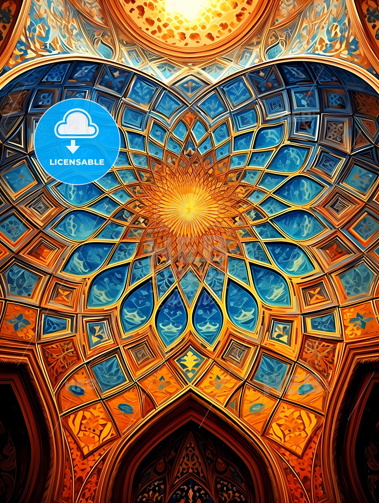 Dome of the mosque oriental ornaments