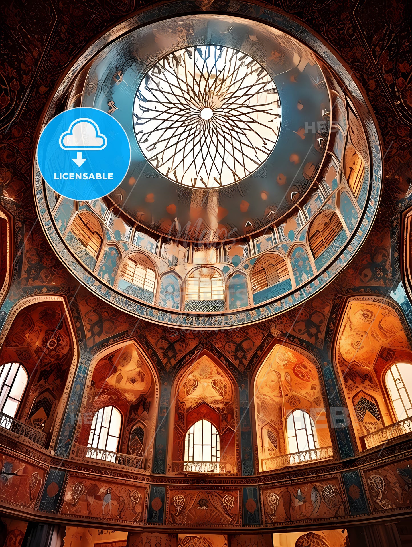 Dome of the mosque oriental ornaments