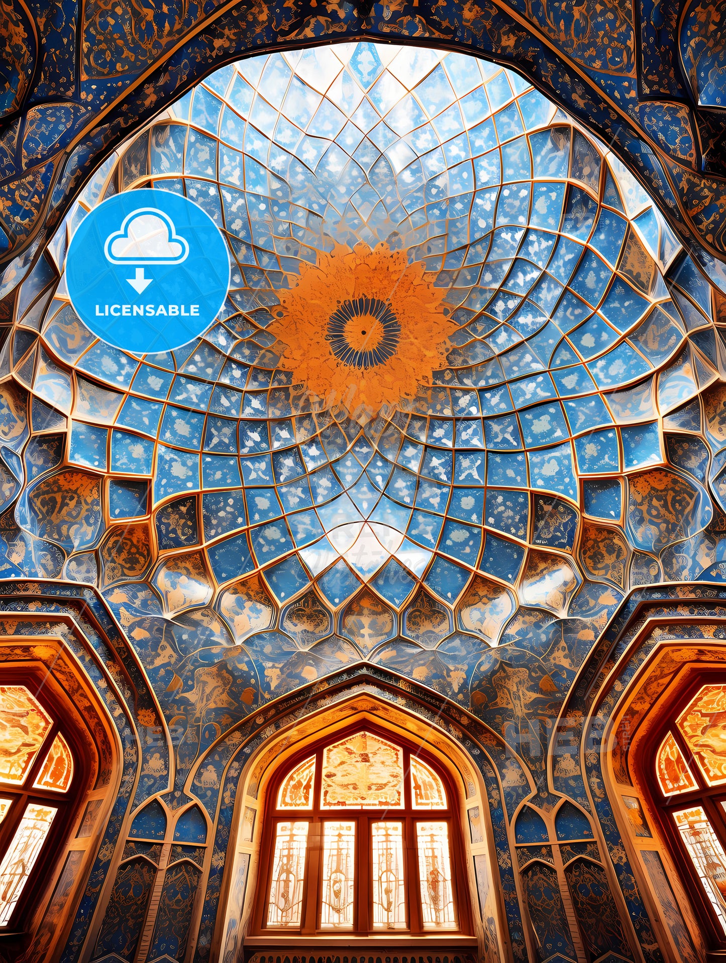 Dome of the mosque oriental ornaments