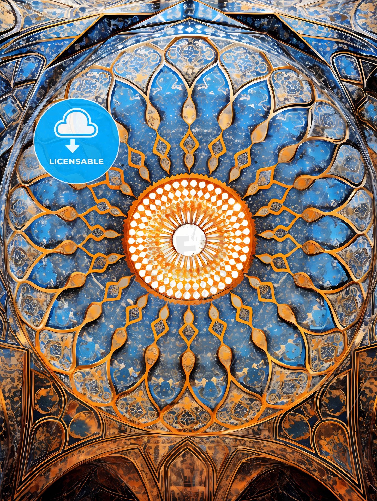 Dome of the mosque oriental ornaments from Samarkand