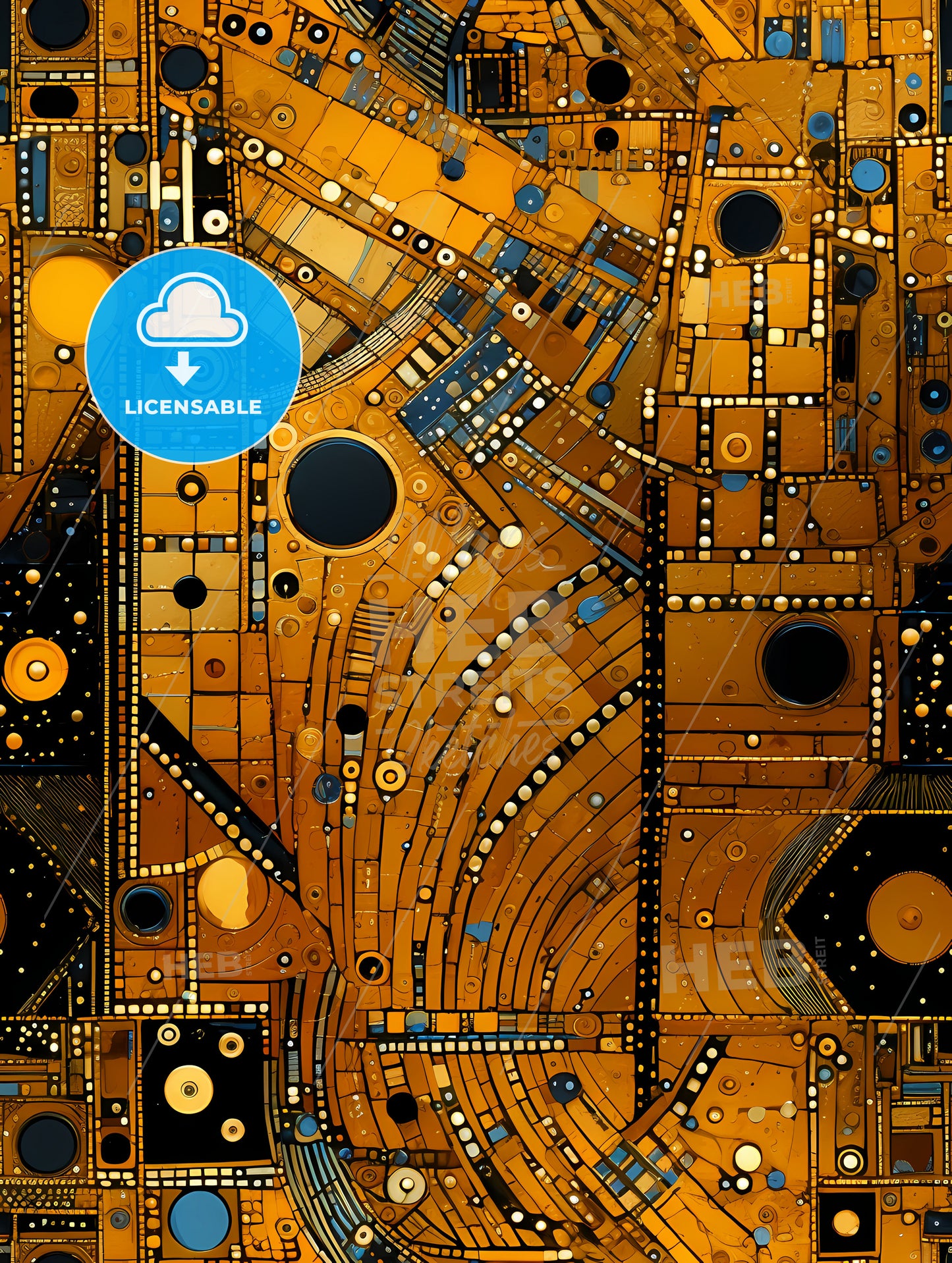 Dotted geometric ornament in art deco style