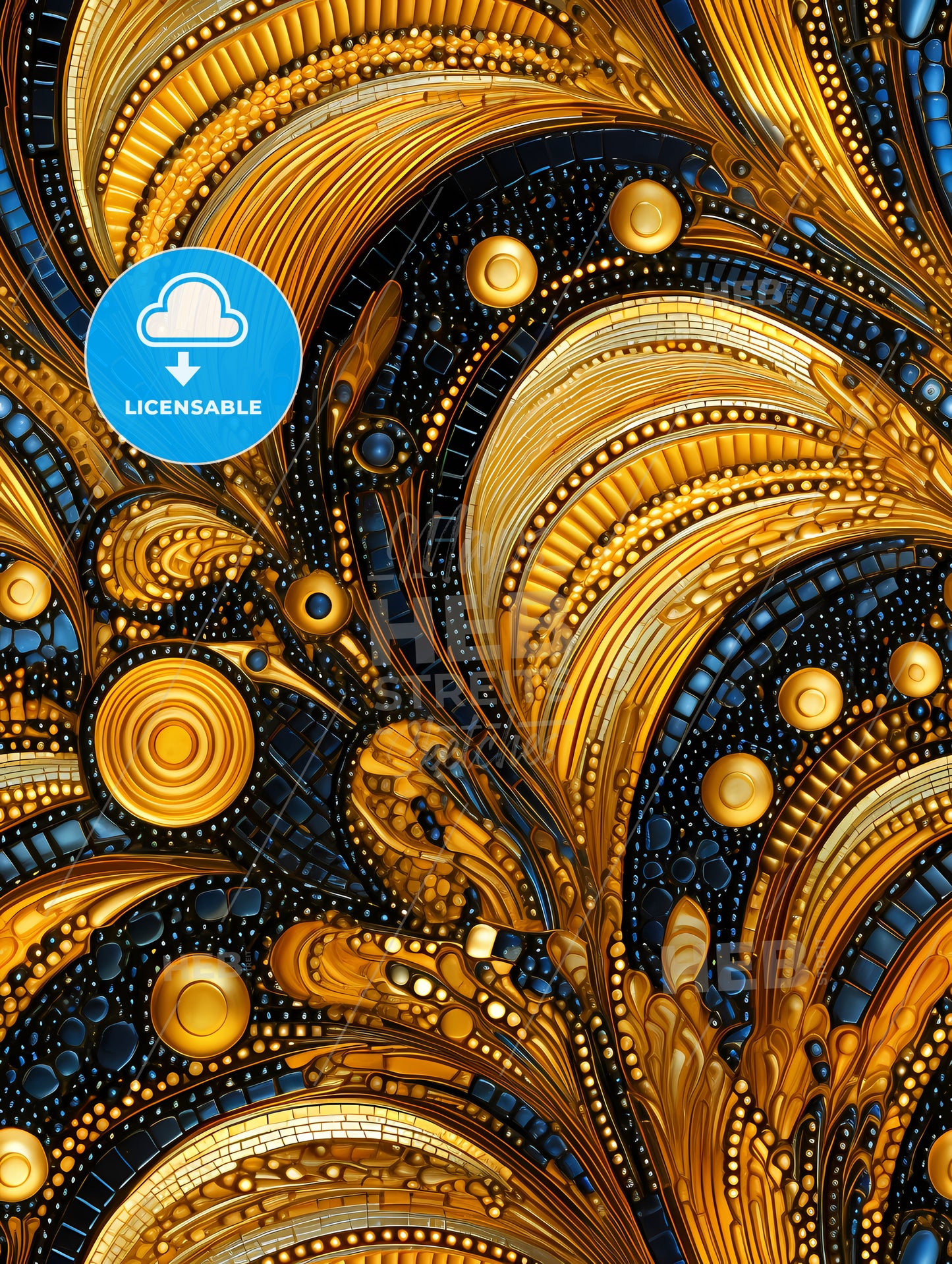 Dotted geometric ornament in art deco style