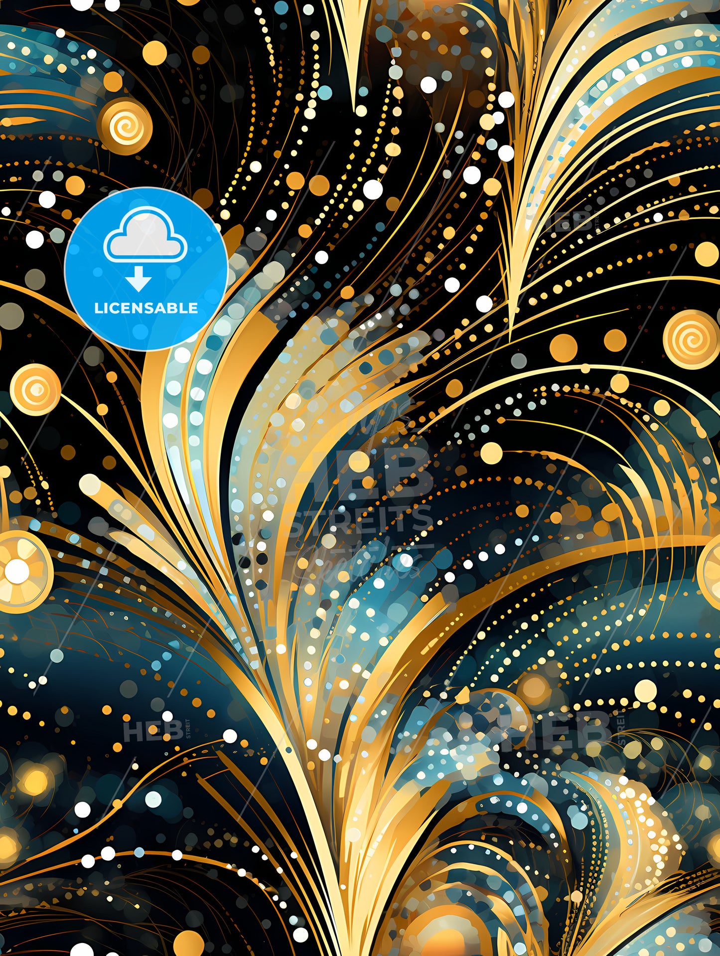 Dotted geometric ornament in art deco style