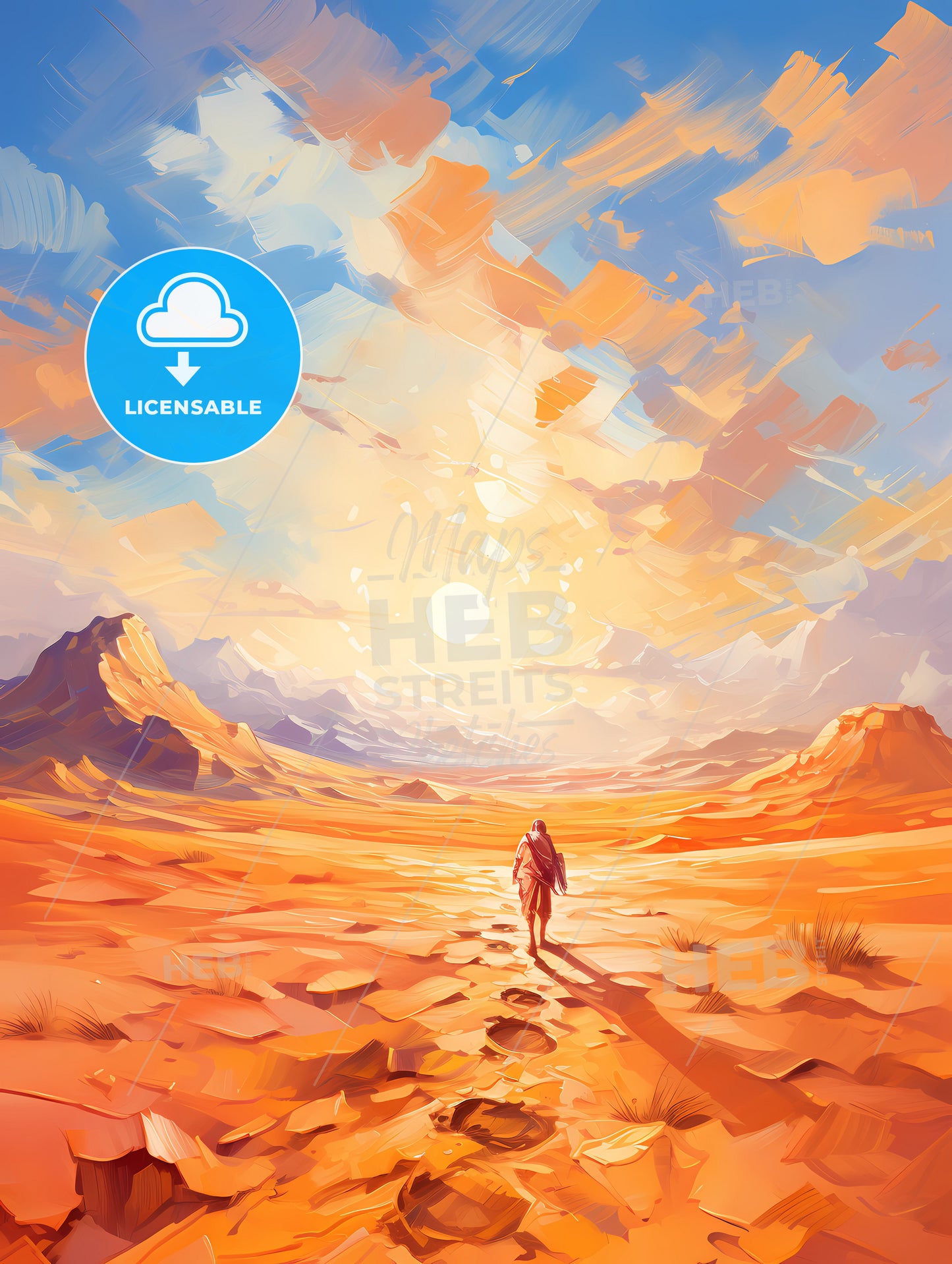 Footsteps on the dunes in the desert near Merzouga