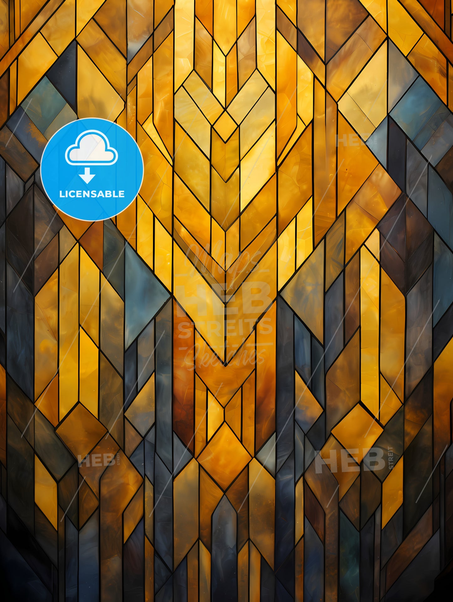 geometric ornament in art deco style in old gold