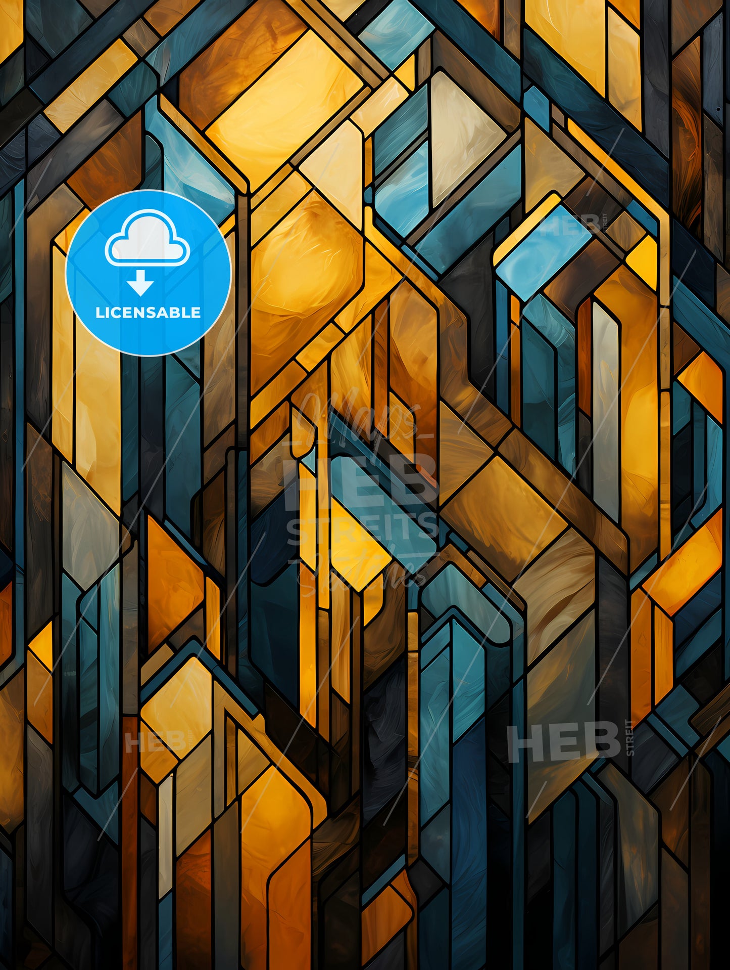 geometric ornament in art deco style in old gold