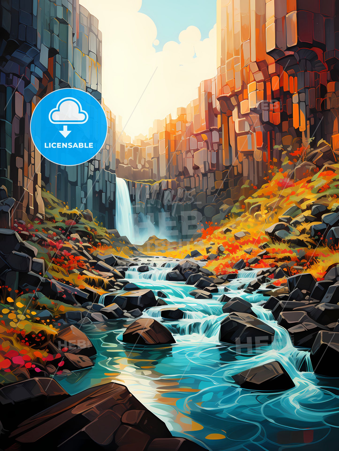 Svartifoss waterfall in Skaftafell national park