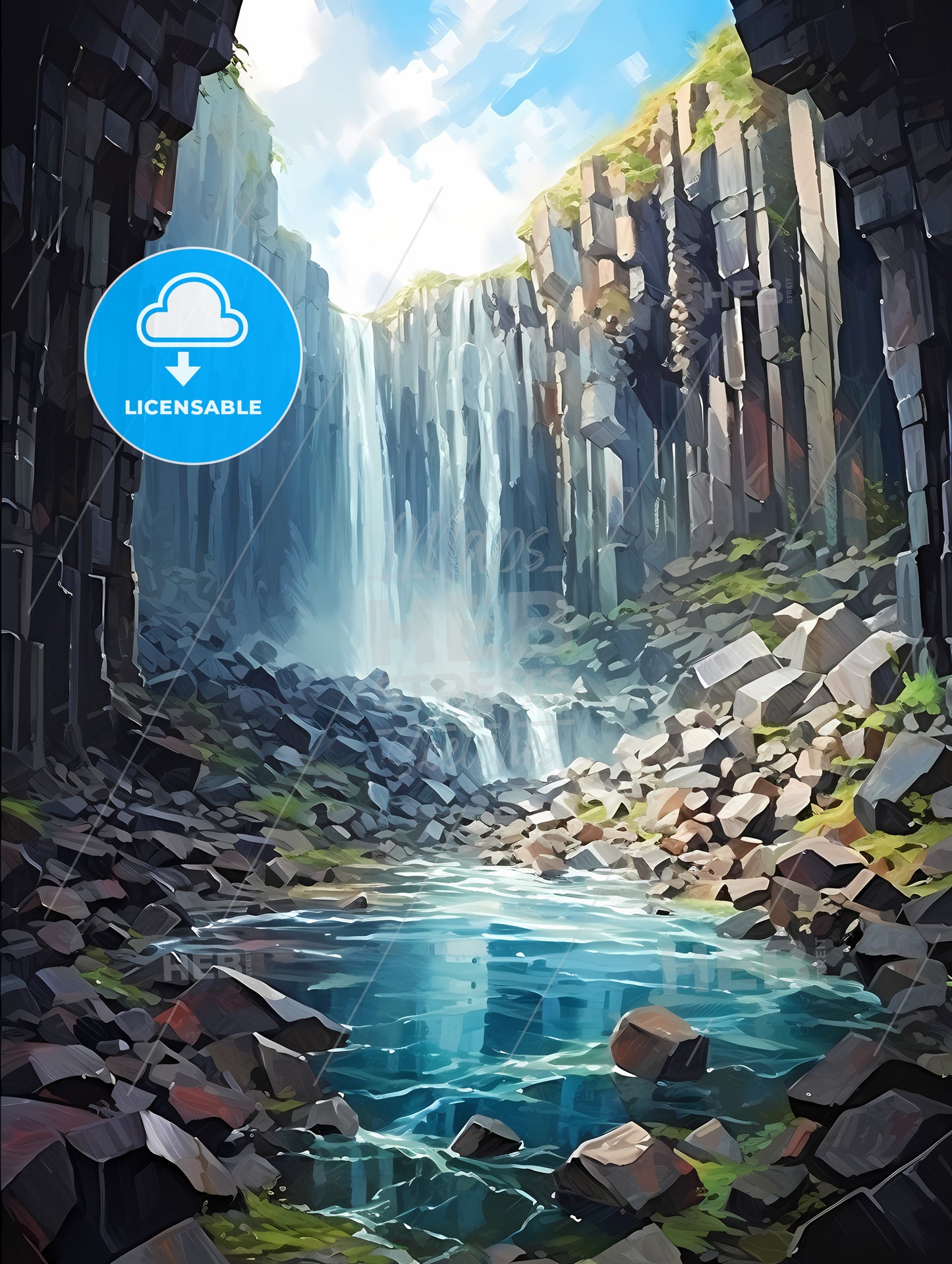 Svartifoss waterfall in Skaftafell national park