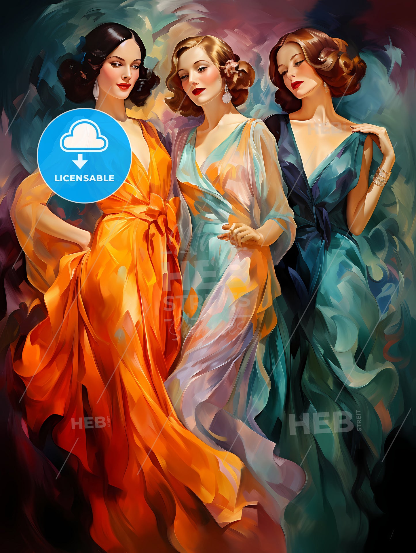 three young beautiful women of 1920s