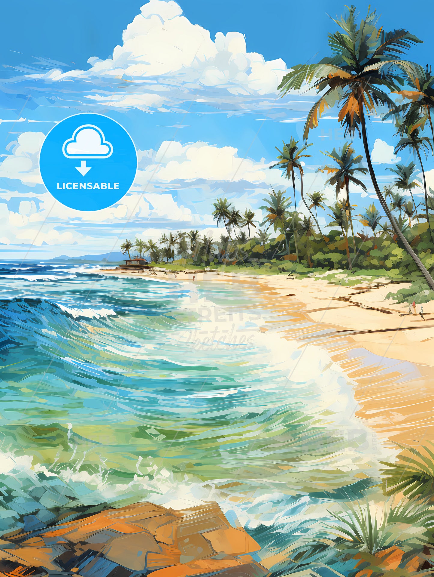 Wide paradise beach panorama background