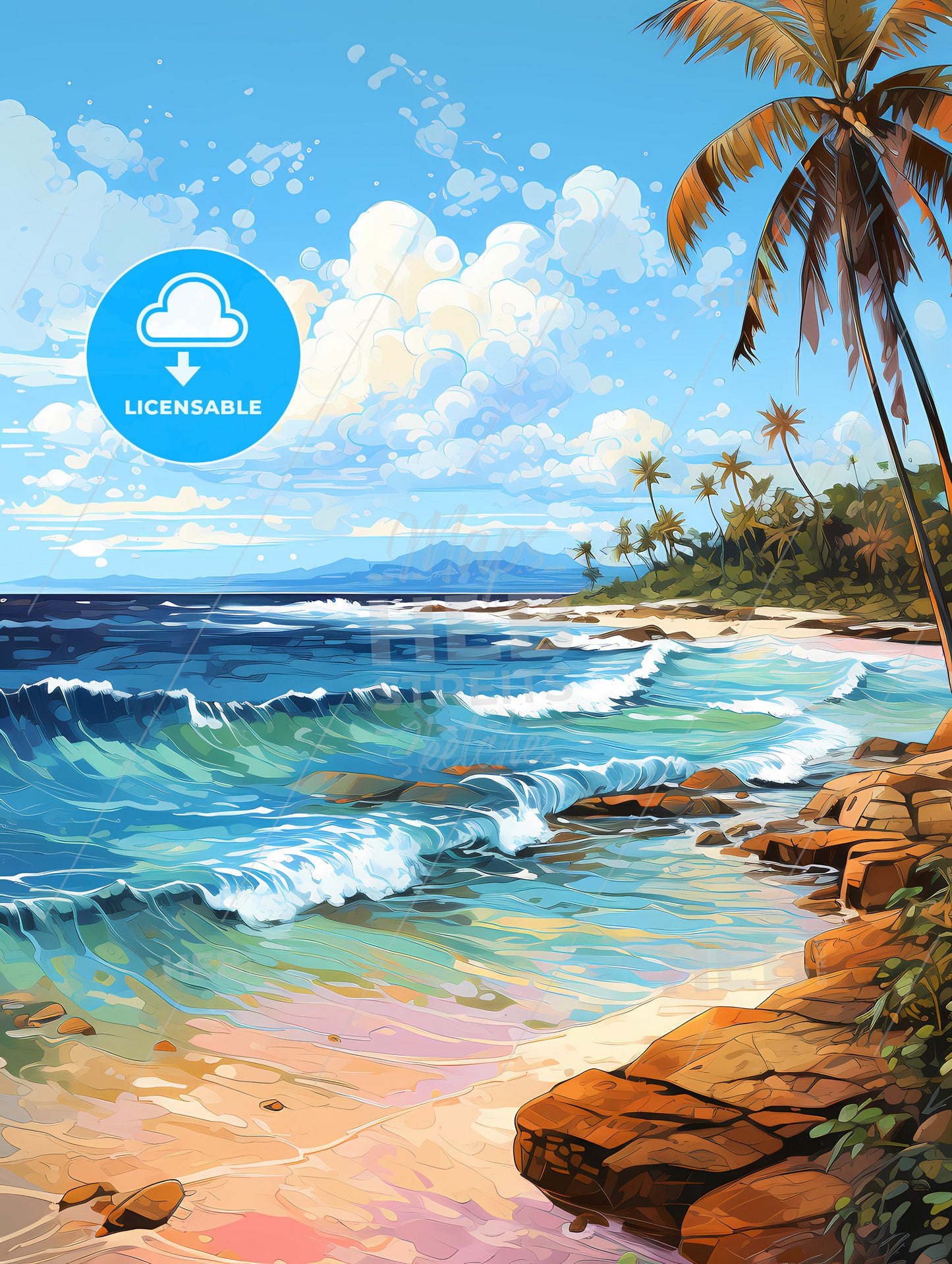 Wide paradise beach panorama background