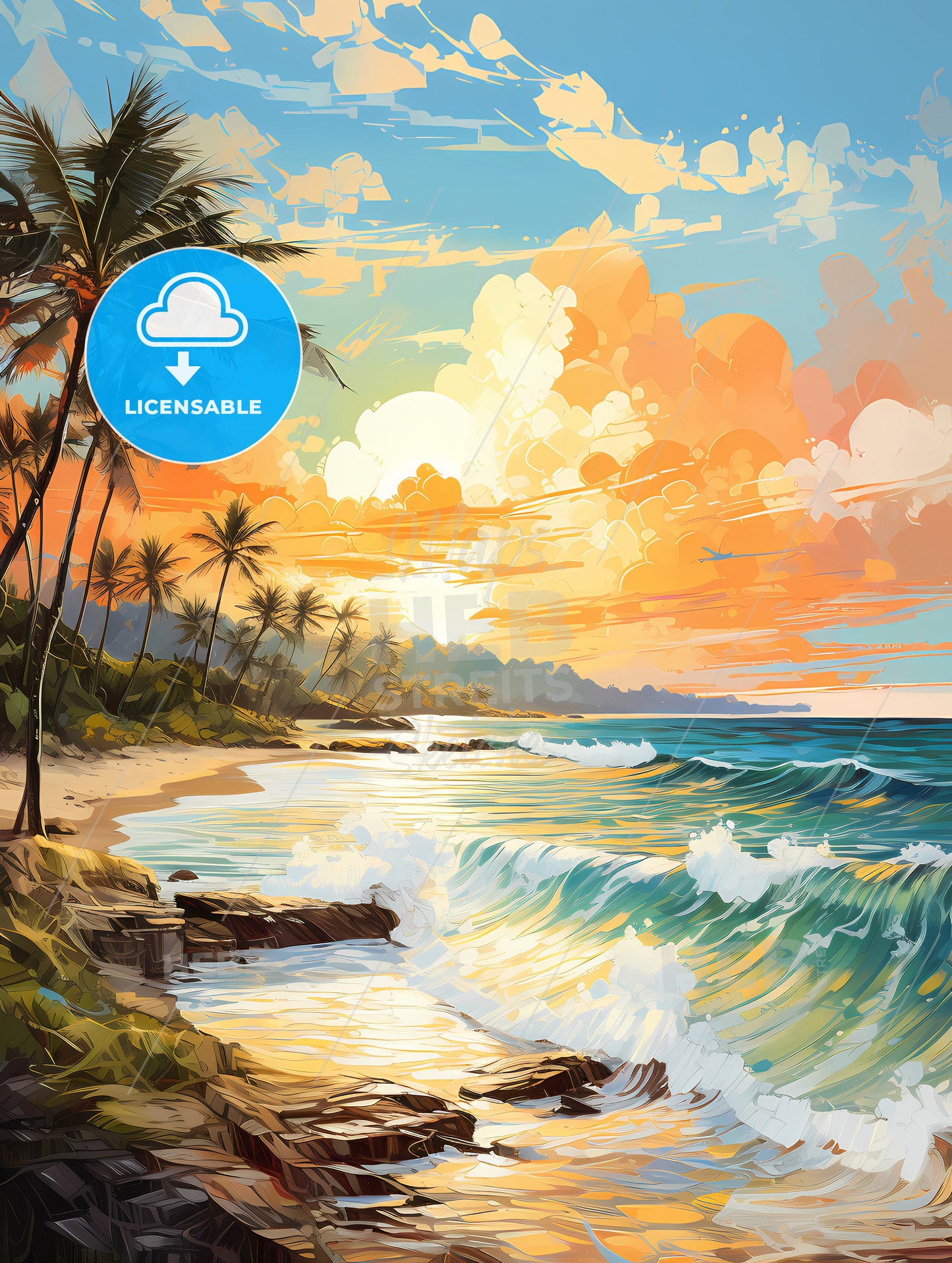 Wide paradise beach panorama background