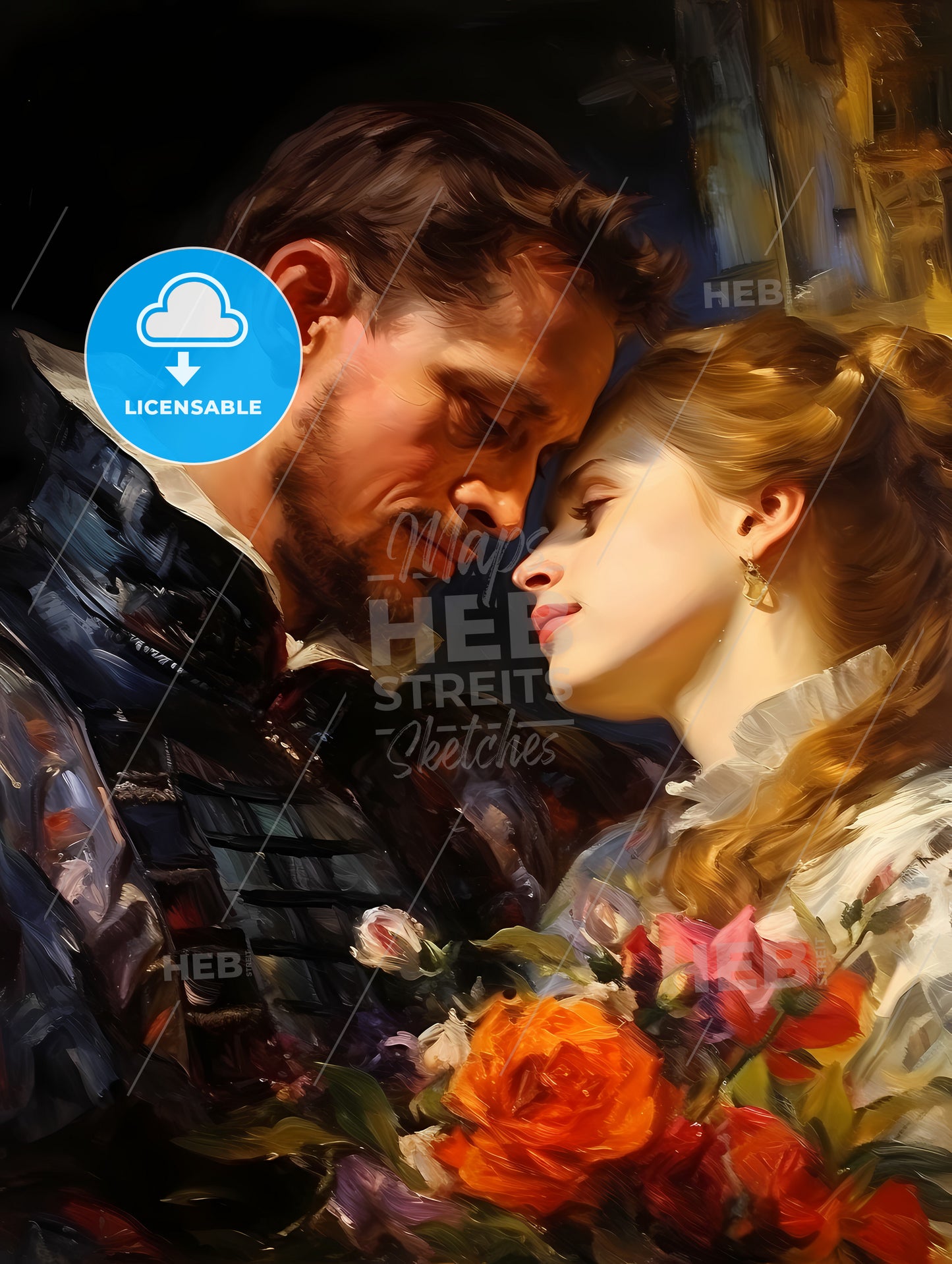 Peter Paul Rubens is talking with a model