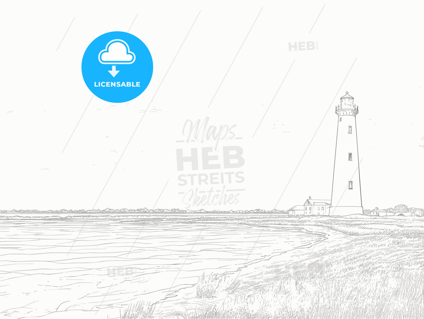 A Cape Cod lighthouse on the beach during sunset