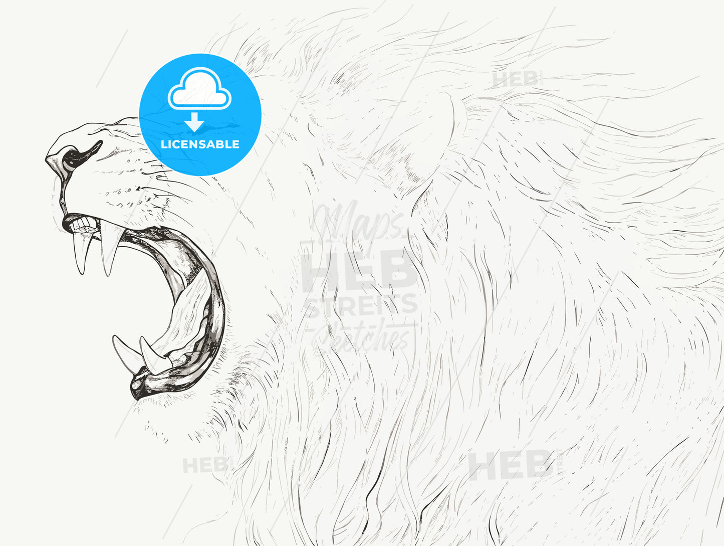 A powerful roaring lion.