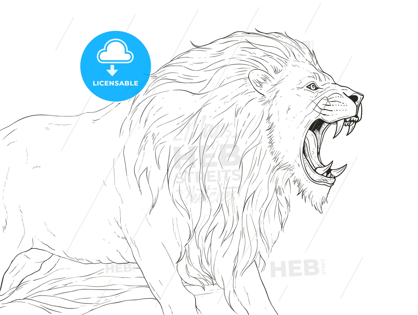 A powerful roaring lion.