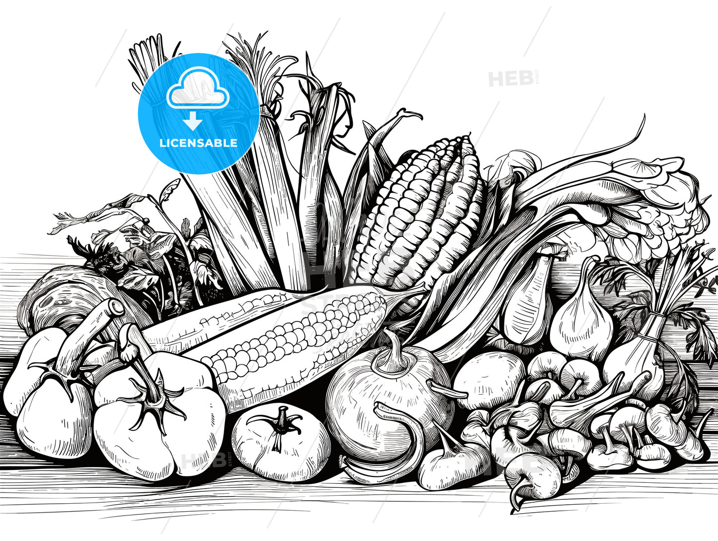 A selection of fresh vegetables ready to prepare a meal