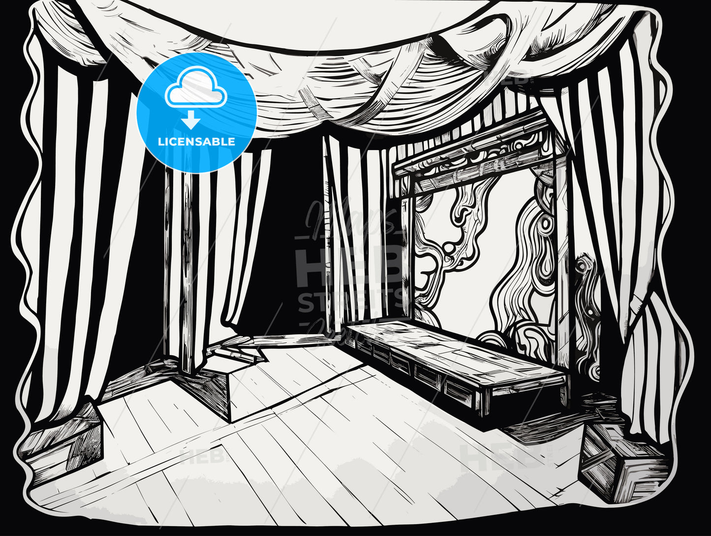 a stage on an exhibition.