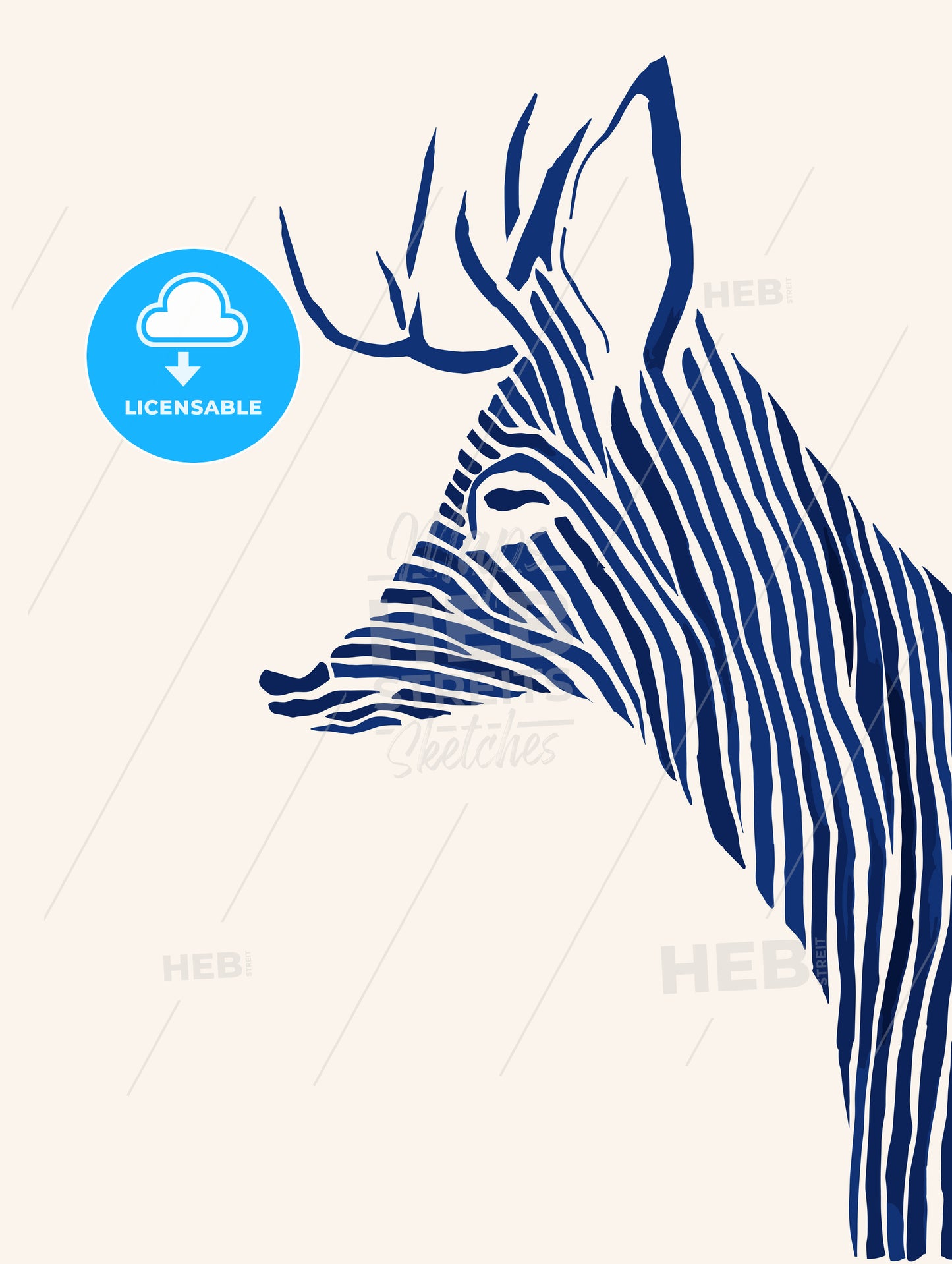 black marker style drawing of a deer woodcut print