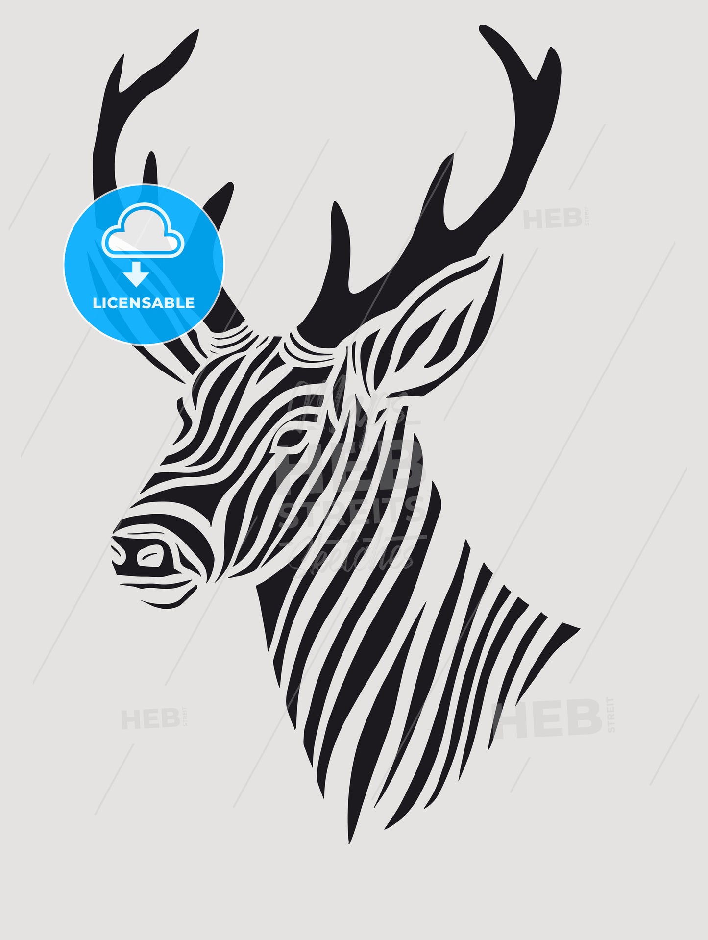 black marker style drawing of a deer woodcut print