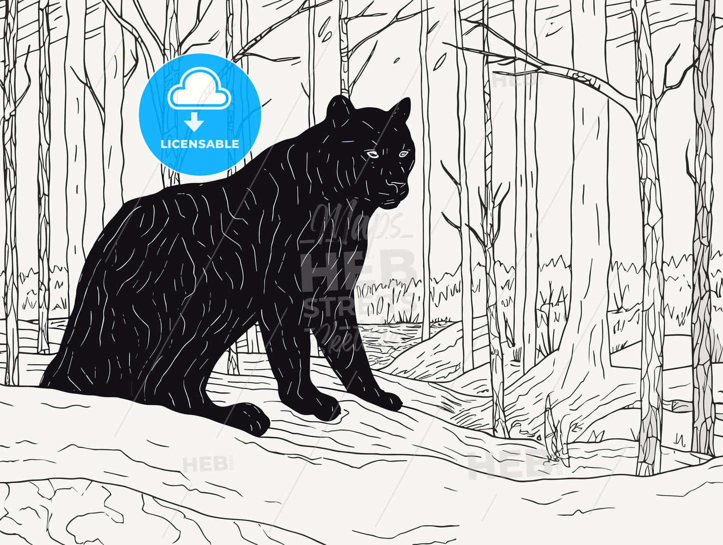 Black panther in the woods