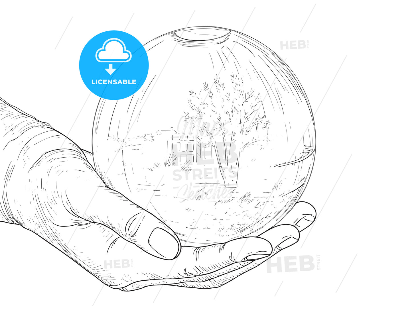 Concept of home protection insurance with crystal
