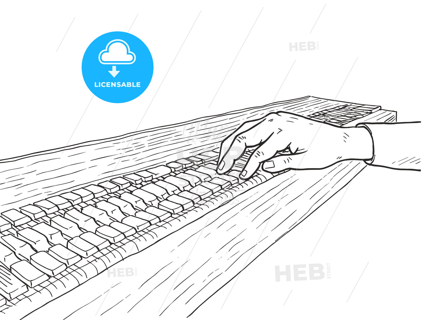 Hands typing on keyboard