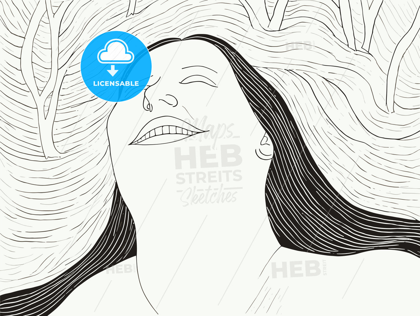 Happy woman because of studying