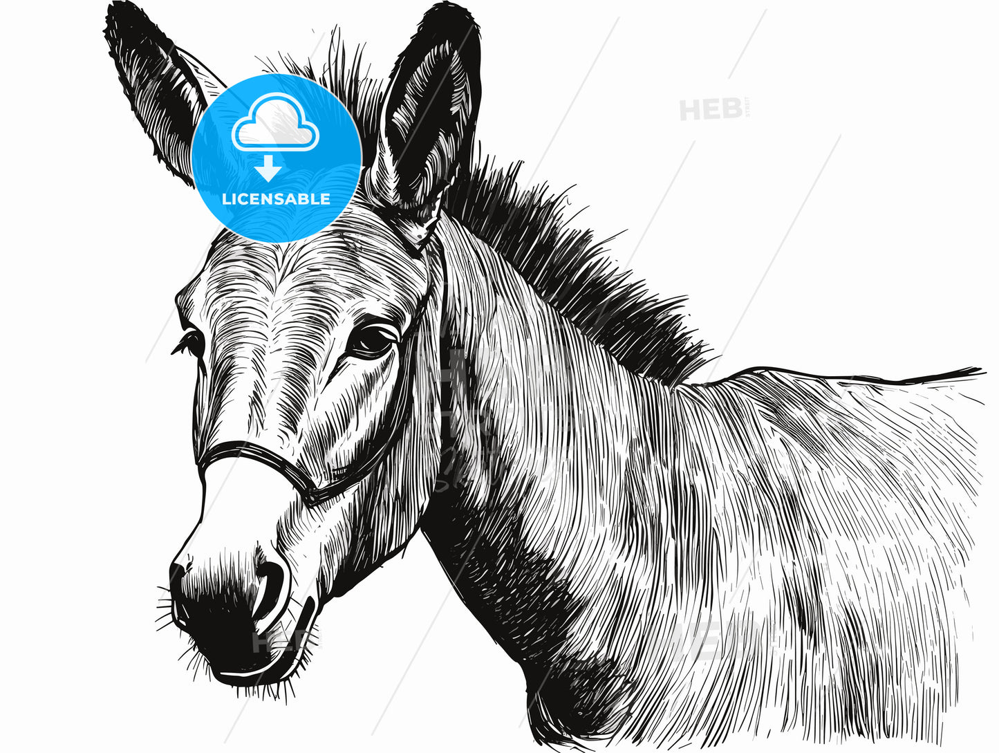 Head shot of Spanish Donkey on the island of Bonaire