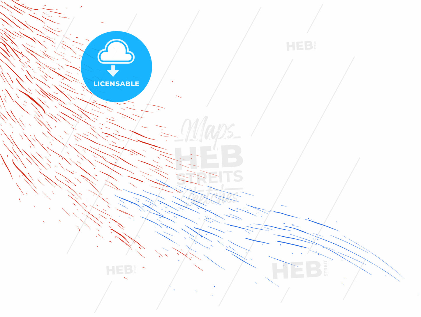 Love Concept - A red heart with some blue splatters