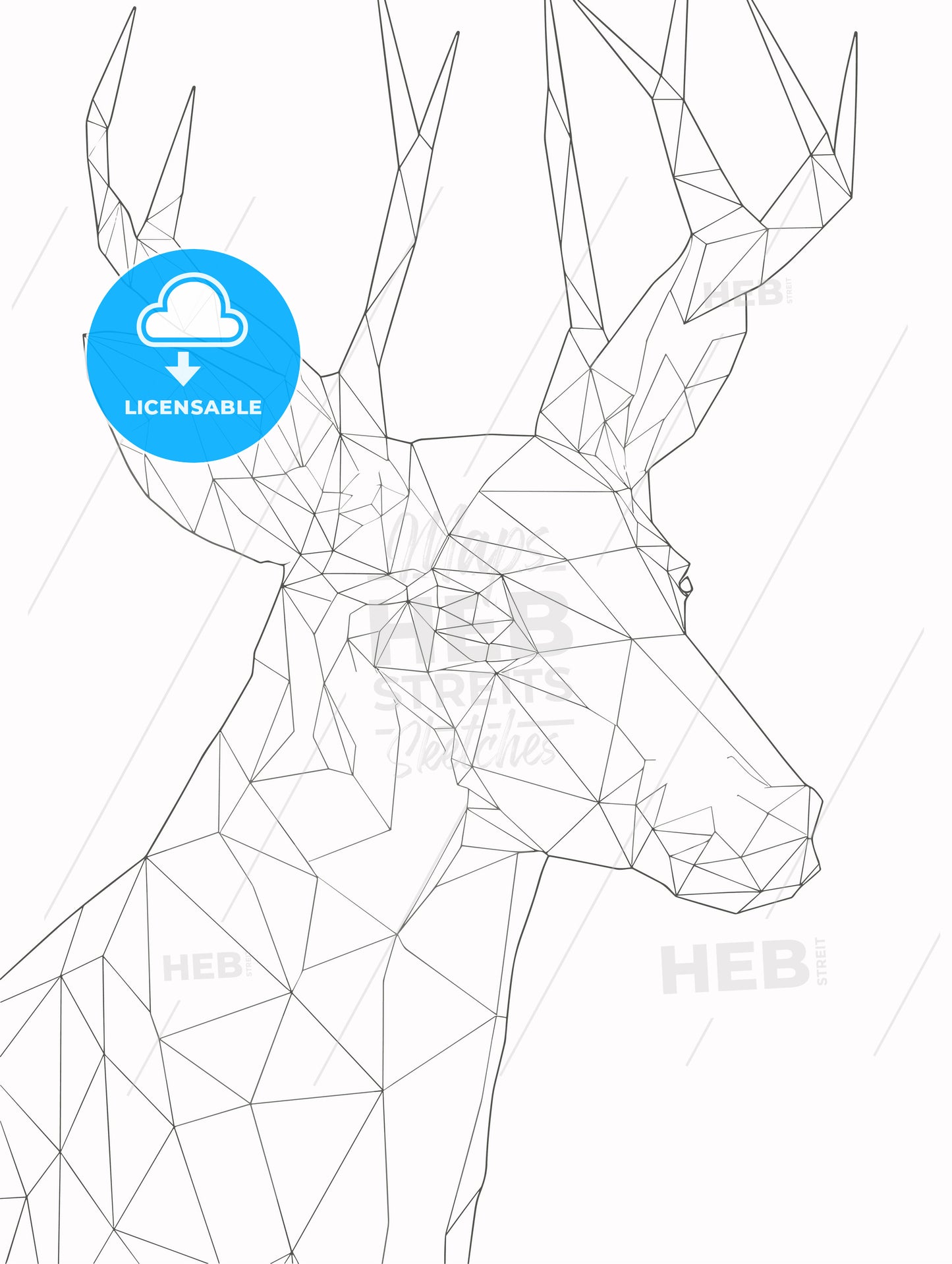 low poly deer logo woodcut print minimal art