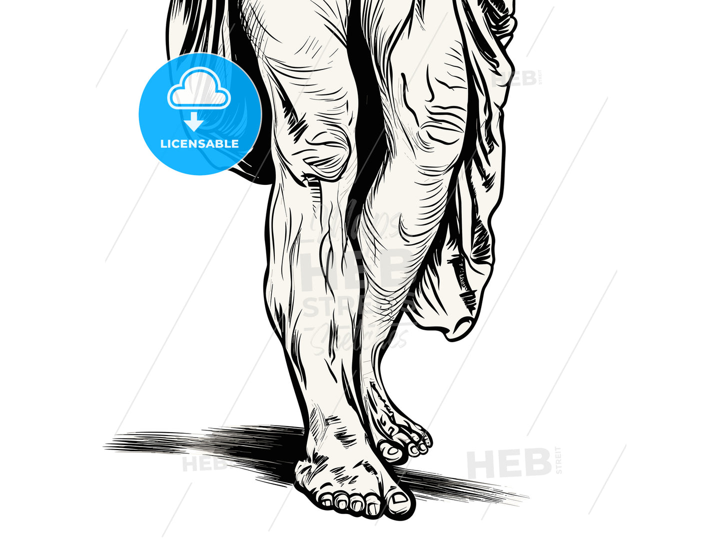 middle-aged woman without shoes in an empire style