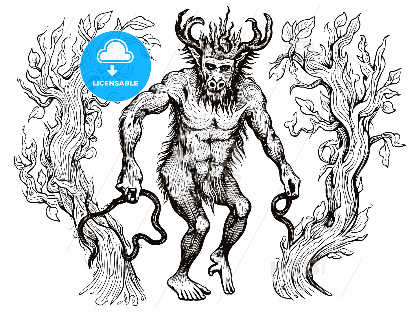 mythologic satyr medieval bestiary.