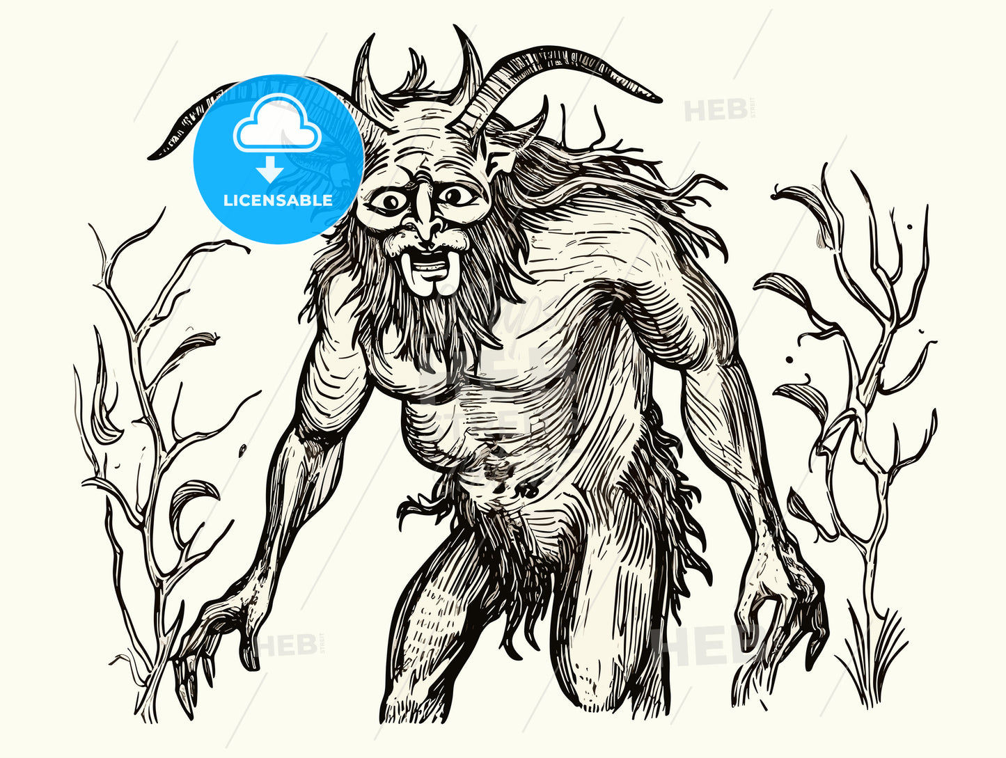 mythologic satyr medieval bestiary.