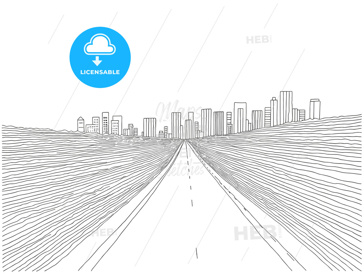 New York City street road in Manhattan