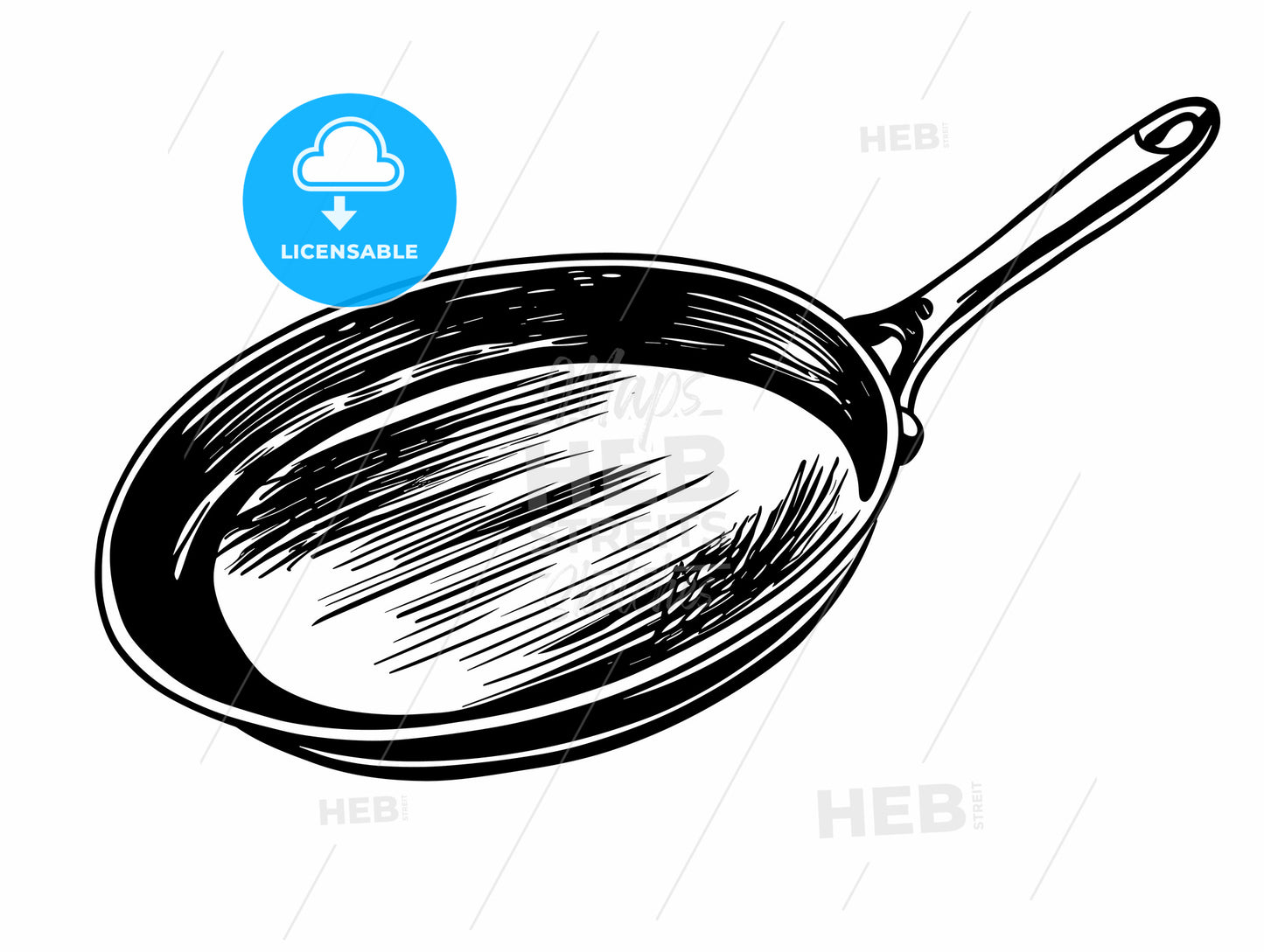 Object on white - kitchen utensil frying pan.