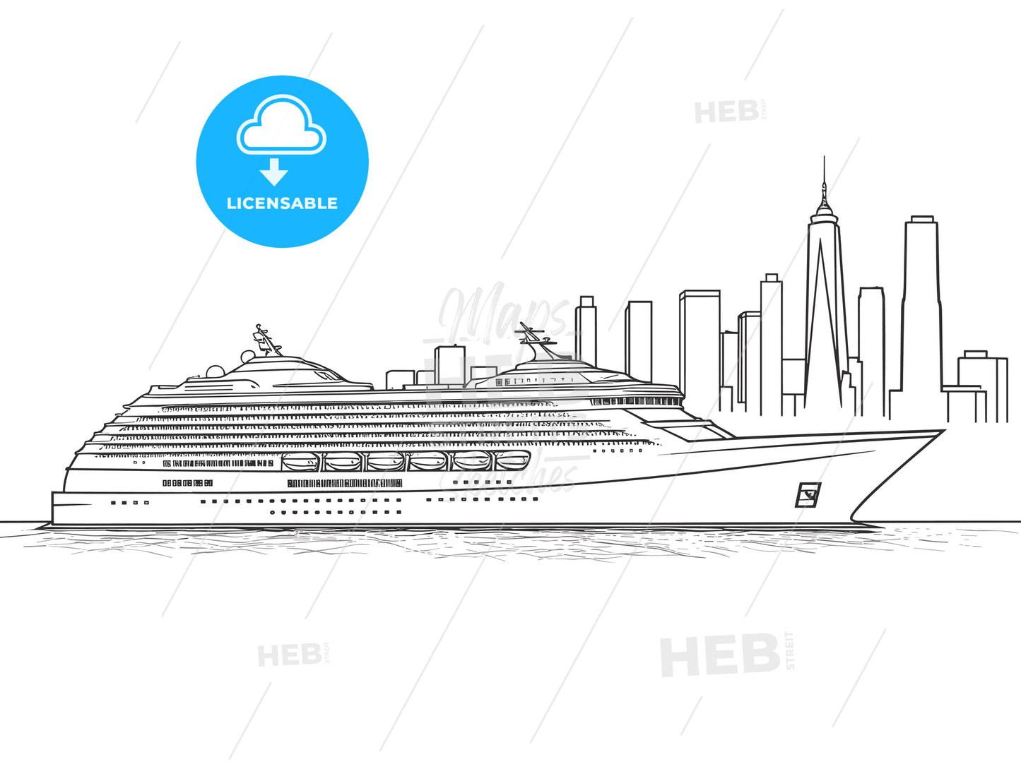 Old vintage cruise tourist ship in New York City