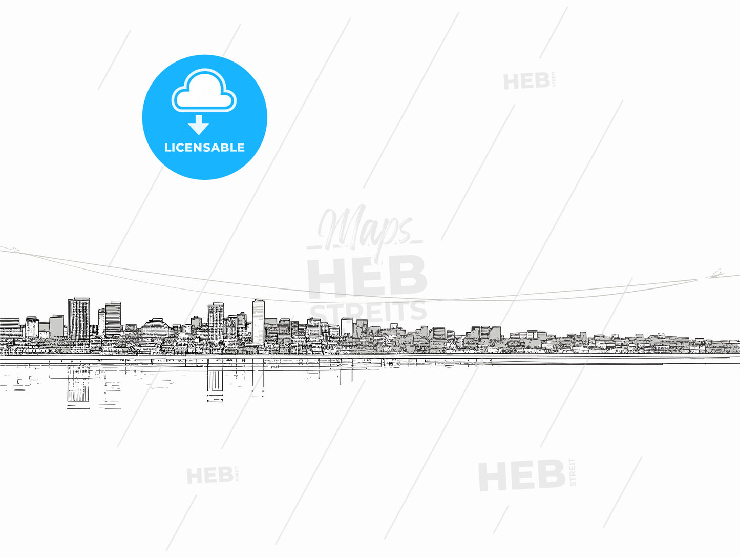 Oslo Norway Skyline Panorama Sketch