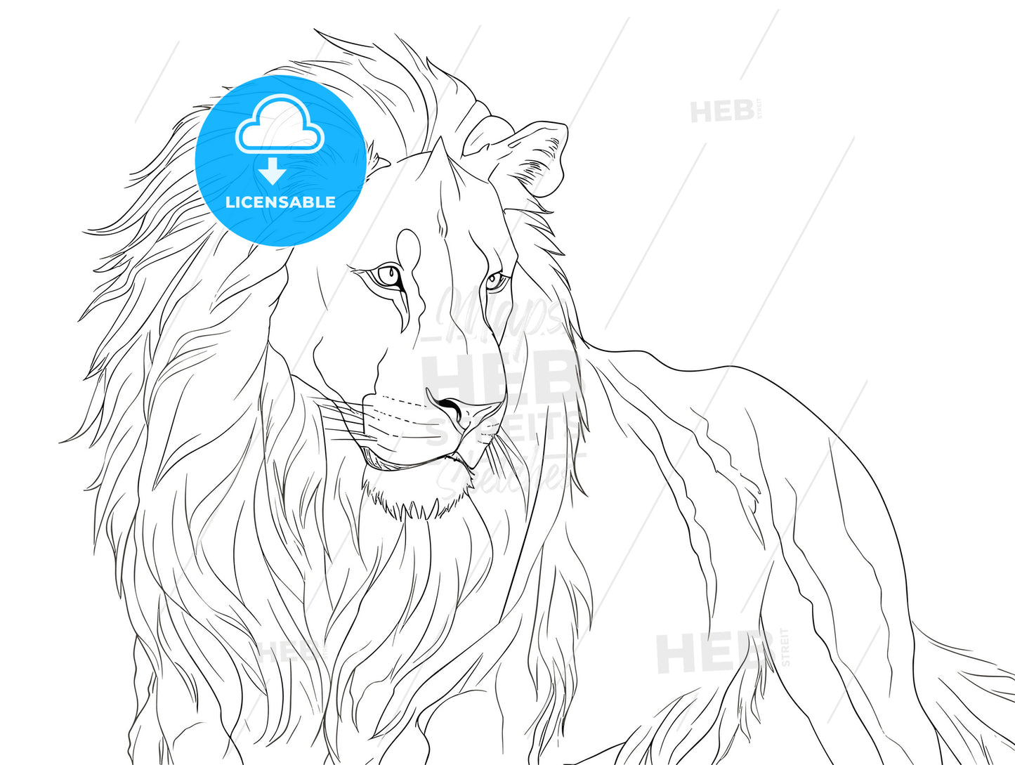 Picture of lion of high-res with an artistic background