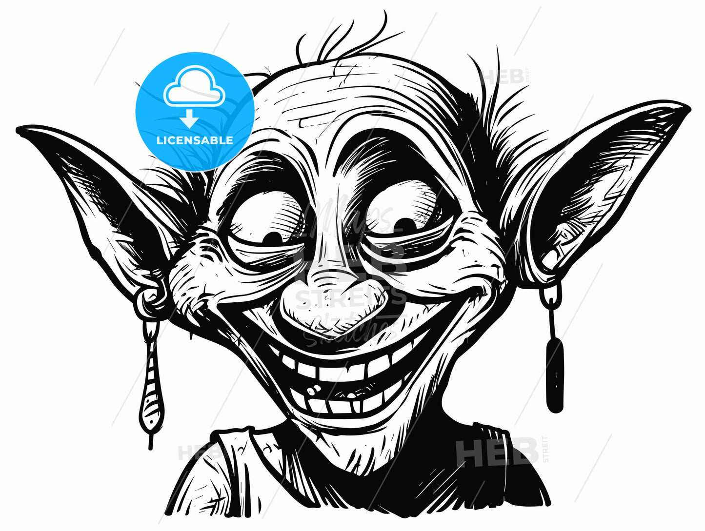 print of a mischievous goblin fantasy character