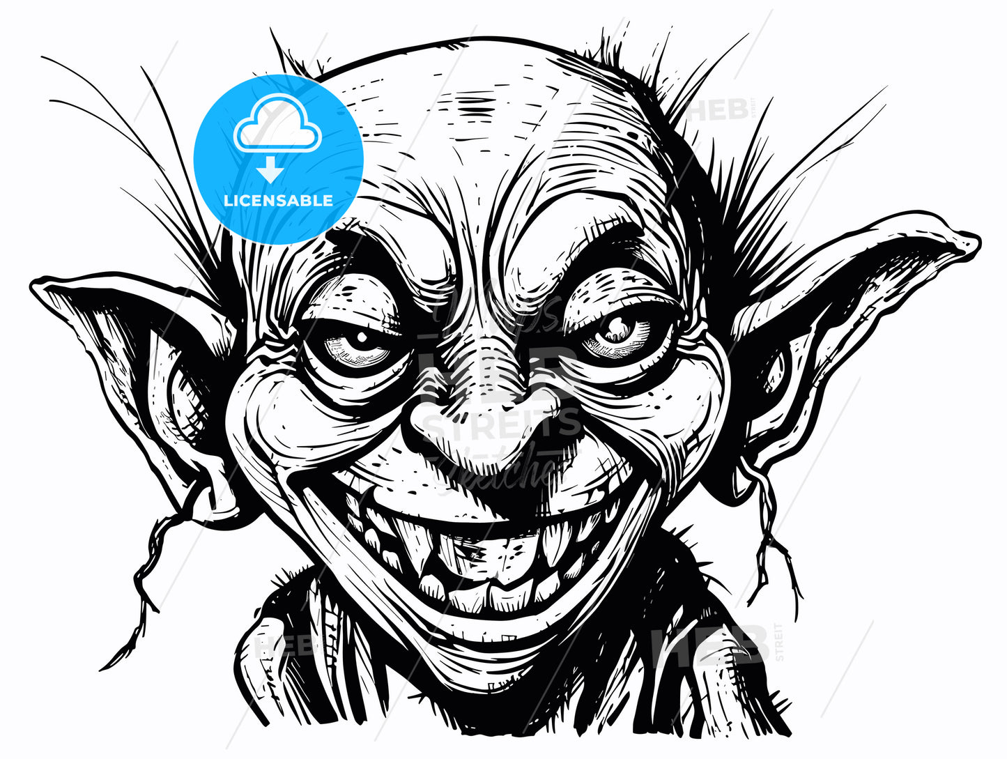 print of a mischievous goblin fantasy character