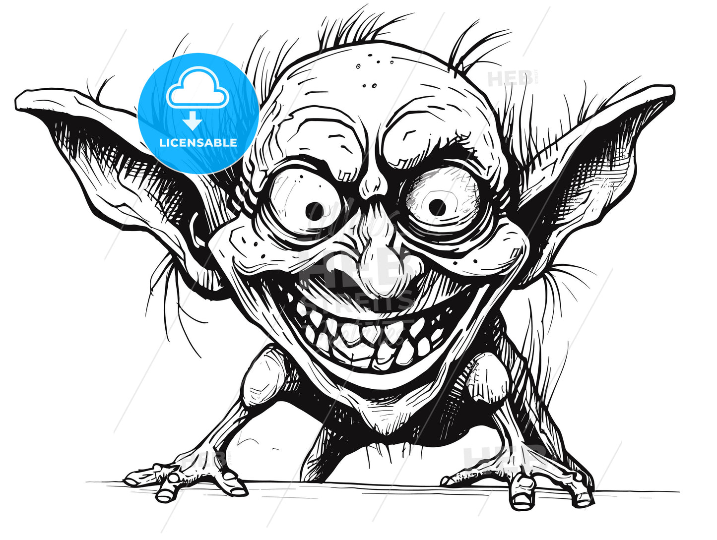 print of a mischievous goblin fantasy character