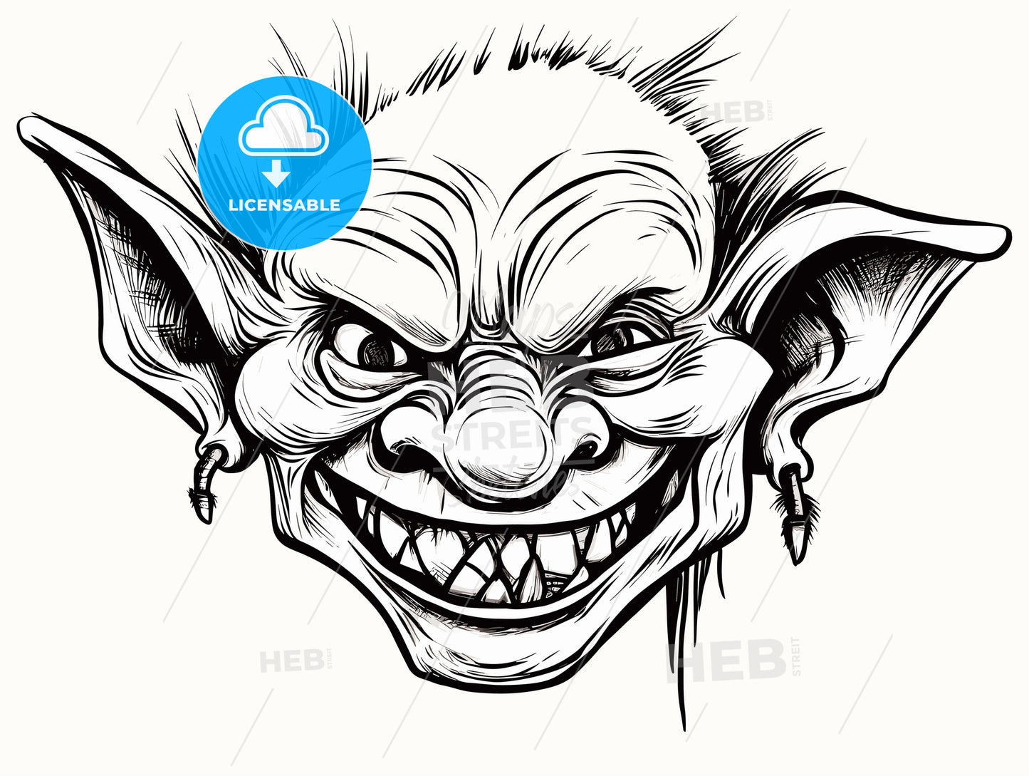 print of a mischievous goblin fantasy character