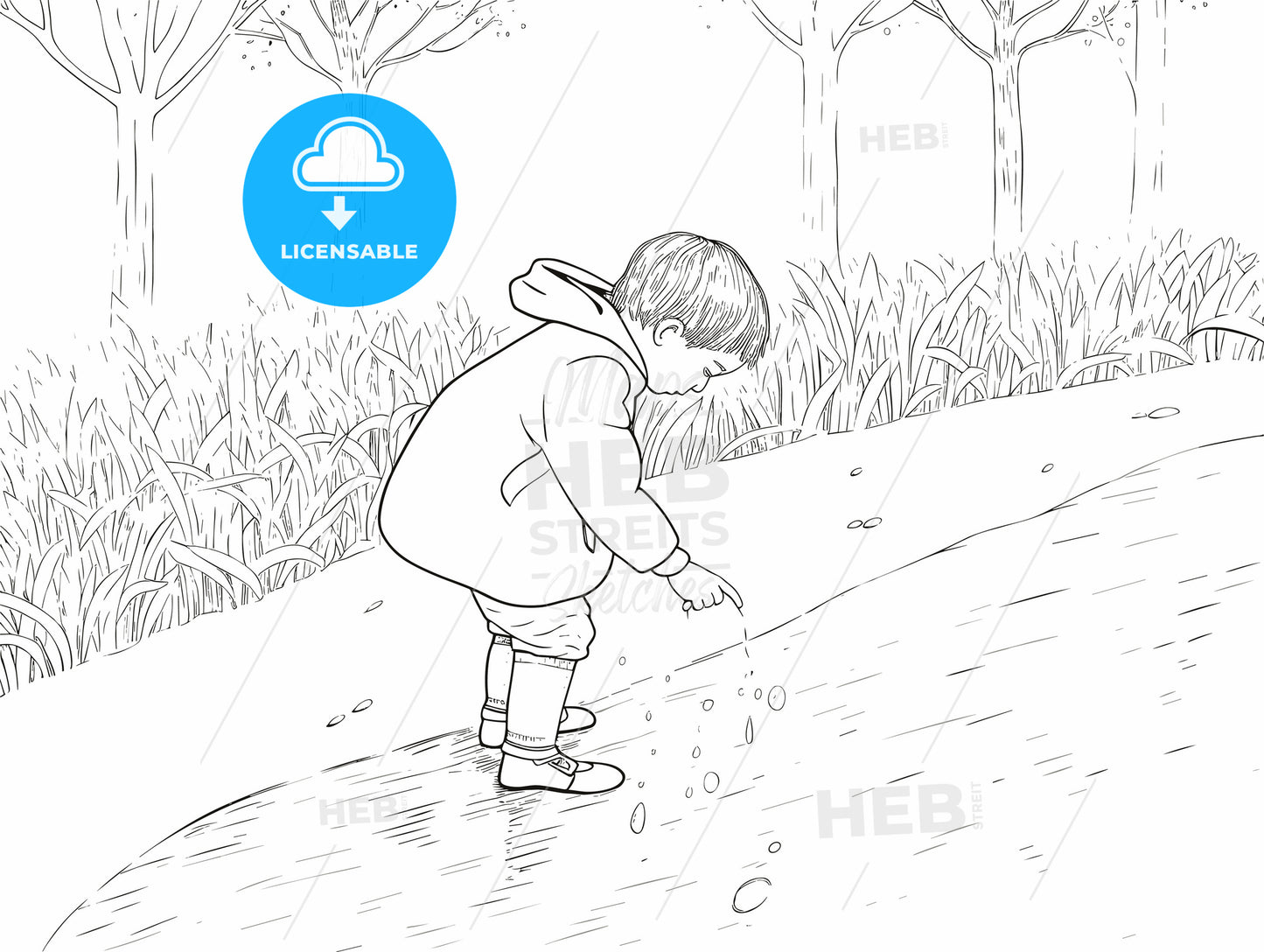 rain garden kid playing rain.