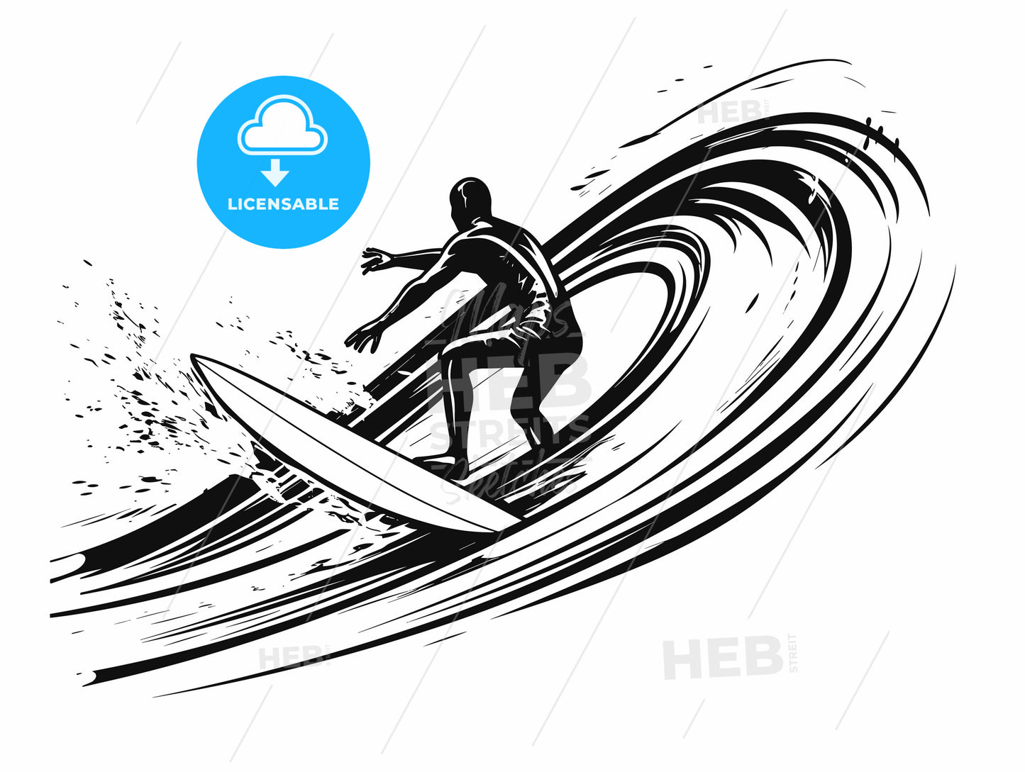 simple black and white about surfing.