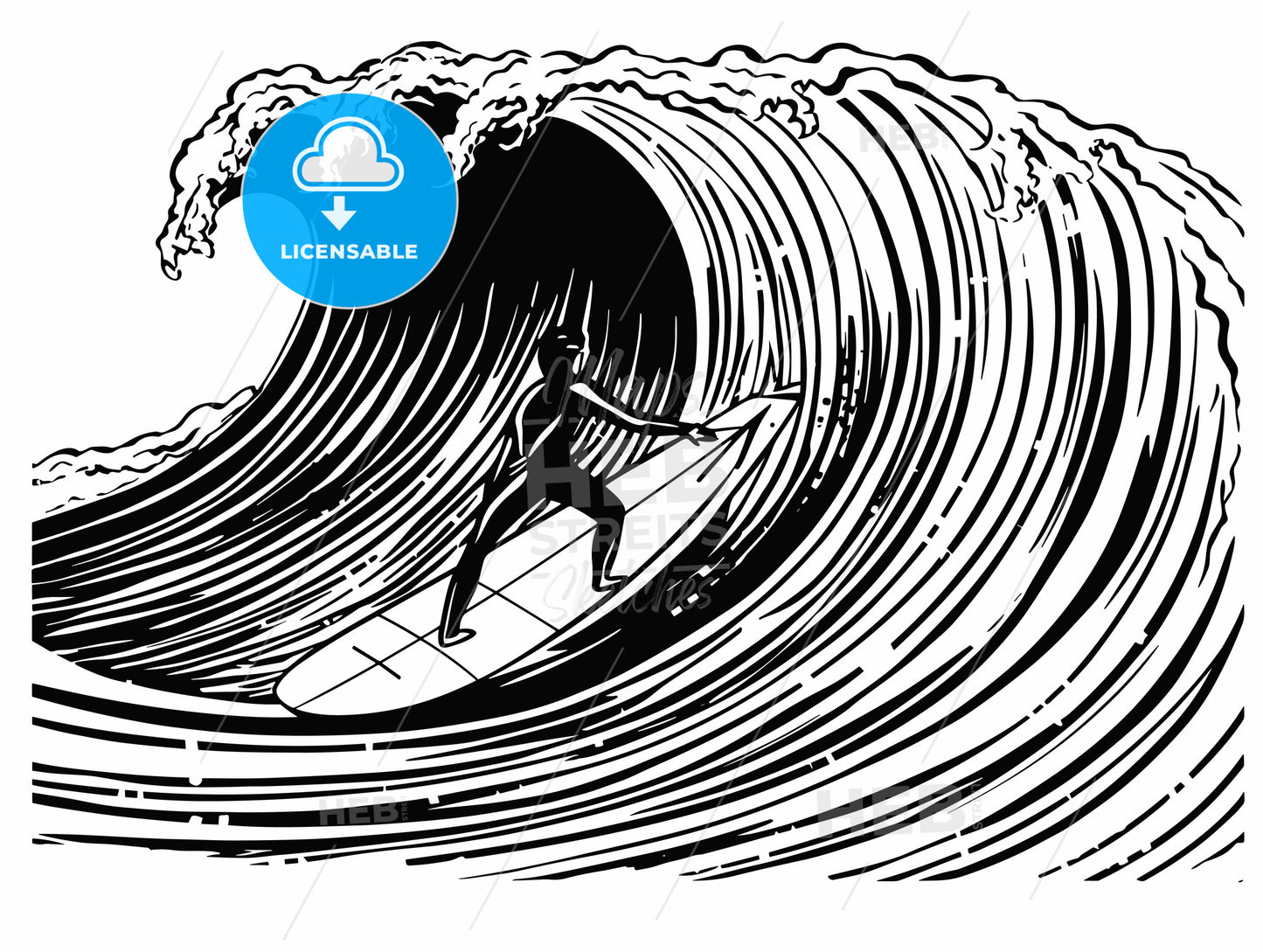 simple black and white about surfing.