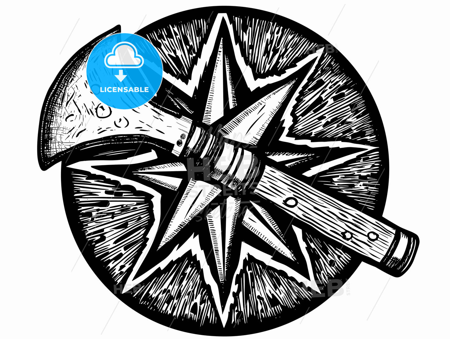 stargelnaz a medallion featuring a rustic pickaxe